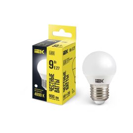 Лампа светодиодная G45 шар 9Вт 230В 4000К E27 IEK