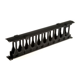 Органайзер горизонтальный 19", 1U, с крышкой, глубина 106мм, Hyperline CMF-1U-FPL106-MCOV-RAL9005