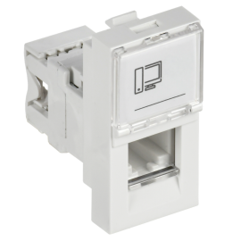 Розетка компьютерная RJ-45, UTP, Кат.5e, ПРАЙМЕР, 1 модуль, белая, IEK CKK-40D-RI1-K01 