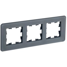 BRITE Рамка 3-местная РУ-3-2-Бр стекло графит RE IEK