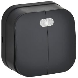 GLORY Выключатель 2-клавишный для открытой установки с индикацией 10А ВС20-2-1-ХЧм черный матовый IE