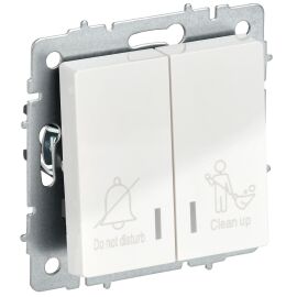 BRITE Выключатель 2-клавишный с индикацией для отелей 10А ВС10-2-9-БрБ белый IEK