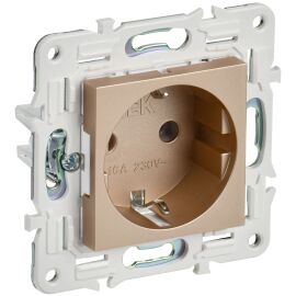 SKANDY Розетка с заземлением без защитных шторок 16А SK-R05Sa песочный IEK