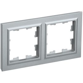 BRITE Рамка 2-местная РУ-2-БрА алюминий IEK