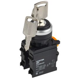 Переключатель с ключом на 3 положения 2NO чёрный MASTER IEK