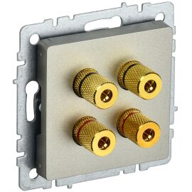 BRITE Аудиорозетка 4-местная РА10-БрШ шампань IEK
