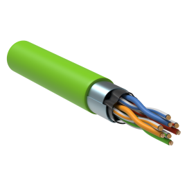 Кабель FTP 4 пары, Кат.5e, внутр., 0,52мм, зLSZH, еленый, 305м, ITK LC1-C5E04-322