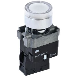 Кнопка управления LA167-BW3171 d=22мм RC 1NO с подсветкой белая IEK