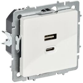 BRITE Розетка USB A+C 45Вт высокоскоростная зарядка РЮ11-2-БрБ белый IEK