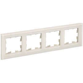 BRITE Рамка 4 -местная РУ-4-2-БрВа стекло ванильный IEK