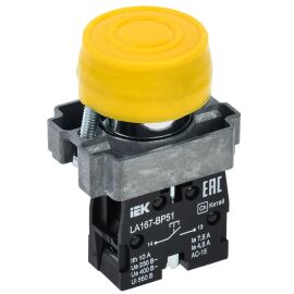 Кнопка управления LA167-BP51 d=22мм 1NO желтая IEK