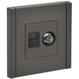 FORTE&PIANO Розетка двойная TV+RJ45 кат.6 FP337 серый IEK