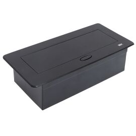 PRIMER Блок розеточный с выдвижной крышкой на 6 модулей черный IEK