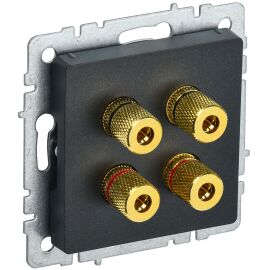 BRITE Аудиорозетка 4-местная РА10-БрЧ черный IEK