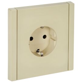 FORTE&PIANO Розетка 1-местная с заземлением с защитными шторками винтовое крепление 16А FP415 ваниль