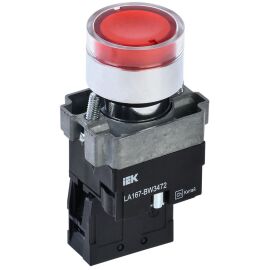 Кнопка управления LA167-BW3472 d=22мм RC 1NC с подсветкой красная IEK