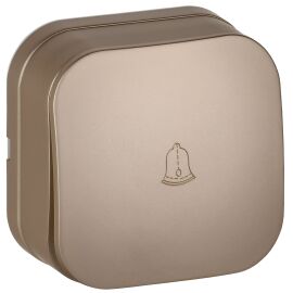 GLORY Выключатель 1-клавишный для открытой установки самовозвратный 10А ВСс20-1-0-ХШм шампань матовы