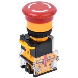 Кнопка D8-11ZS "Грибок" d=22мм 1NO+1NC поворотная с фиксацией красная IEK