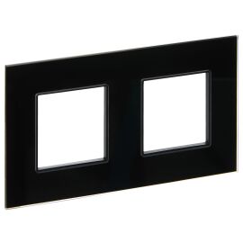 SKANDY Рамка 2-местная SK-F22Bl стекло черный IEK