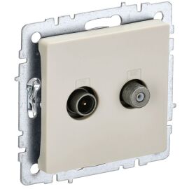BRITE Розетка двойная TV+SAT РТВ/РСп12-БрКр бежевый IEK