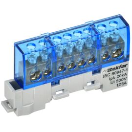 TEKFOR Шина N "ноль" изолированная на универсальном держателе 8х12-8-С IEK