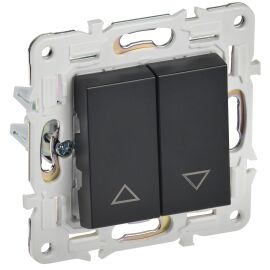 SKANDY Выключатель жалюзи 10А SK-V12Bl черный IEK