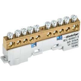 TEKFOR Шина N "ноль" неизолированная на универсальном держателе 8х12-10-С IEK