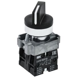 Переключатель LA167-BDF45 на 2 положения 1NO+1NC черный IEK