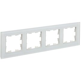 BRITE Рамка 4-местная РУ-4-2-Бр стекло белый матовый IEK