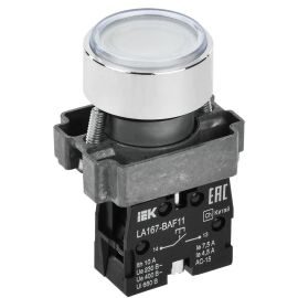 Кнопка управления LA167-BAF11 d=22мм 1NO белая IEK