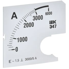Шкала сменная для амперметра Э47 3000/5А класс точности 1,5 72х72мм IEK