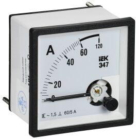 Амперметр Э47 60/5А класс точности 1,5 72х72мм IEK