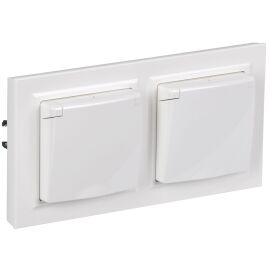 BRITE Комплект 1-местная с заземлением с защитными шторками и крышкой 16А IP44 2 штуки в сборе с дво