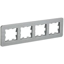 BRITE Рамка 4-местная РУ-4-1-Бр металл алюминий RE AL IEK