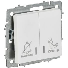 BRITE Выключатель 2-клавишный с индикацией для отелей 10А ВС10-2-9-БрАБ арктический белый IEK
