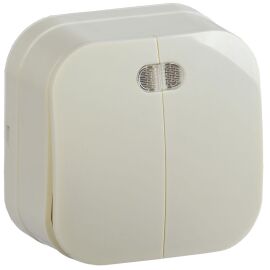 GLORY Выключатель 2-клавишный для открытой установки с индикацией 10А ВС20-2-1-ХК кремовый IEK