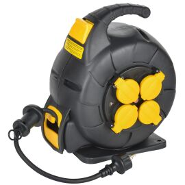 TWIST Катушка УК10 4 места IP44 с заземлением 3х1,5мм2 КГ с автосмоткой кабеля 10м IEK