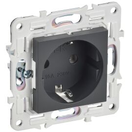 SKANDY Розетка с заземлением без защитных шторок 16А SK-R05T титан IEK