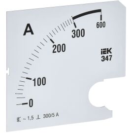 Шкала сменная для амперметра Э47 300/5А класс точности 1,5 96х96мм IEK