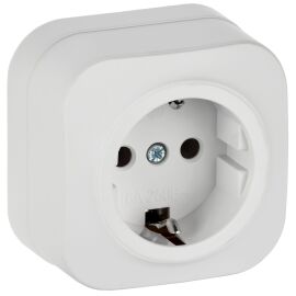 GLORY Розетка 1-местная для открытой установки с заземлением без защитных шторок 16А РС20-3-ХБм белы