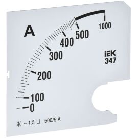 Шкала сменная для амперметра Э47 500/5А класс точности 1,5 96х96мм IEK