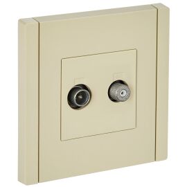 FORTE&PIANO Розетка двойная TV+SAT FP438 ваниль IEK
