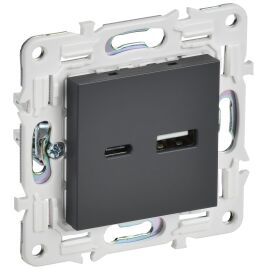 SKANDY Розетка USB A+C 3,1А SK-R14T титан IEK