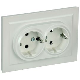 BRITE Розетка 2-местная с заземлением без защитных шторок 16А в сборе РС12-3-БрЖ жемчуг IEK