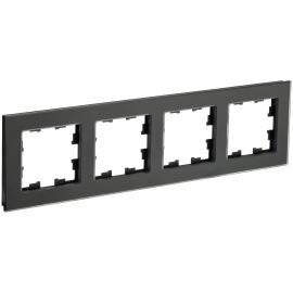 BRITE Рамка 4-местная РУ-4-2-Бр стекло черный матовый IEK
