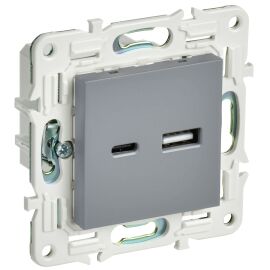 SKANDY Розетка USB A+C 3,1А SK-R14Gr серый IEK