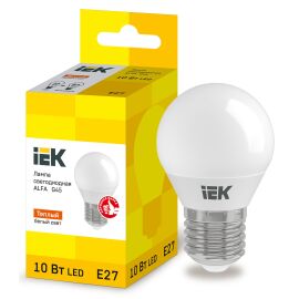 Лампа светодиодная ALFA G45 шар 10Вт 230В 3000К E27 IEK