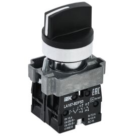 Переключатель LA167-BDF53 на 3 положения 2NO черный IEK