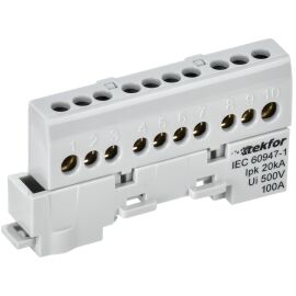 TEKFOR Шина L "фаза" изолированная на универсальном держателе 6х9-10-Ср IEK