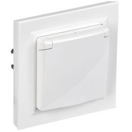 BRITE Розетка 1-местная с заземлением с защитными шторками и крышкой 16А IP44 в сборе РСбш10-3-44-Бр